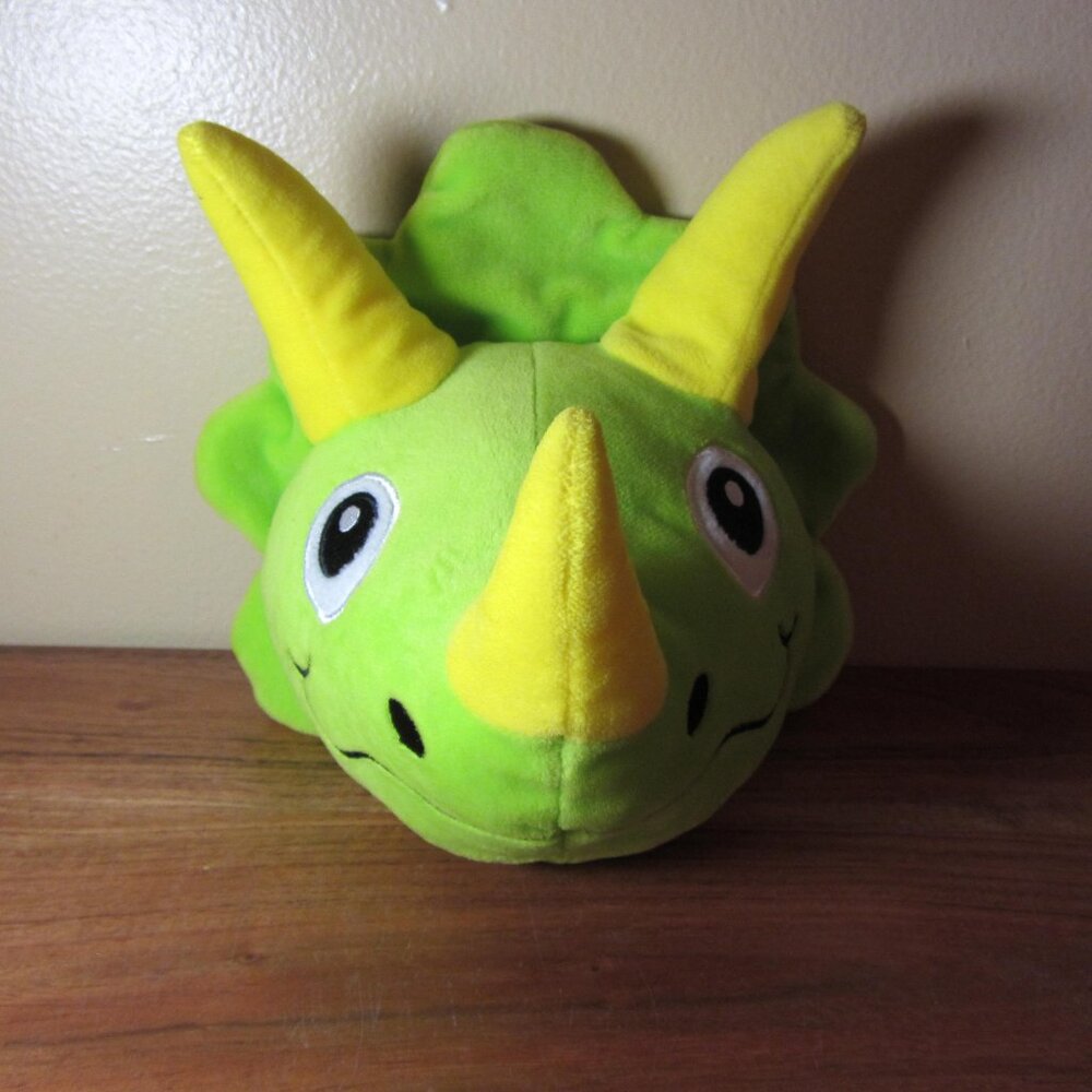 3 for $24 - plush Fun Express Triceratops Dinosaur Head 8" (W3683)